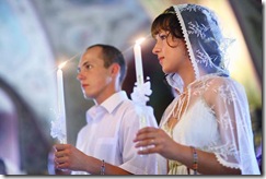 Свадебные фото венчания нимб
